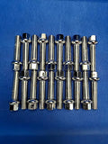20PCS Chrome-plated R12 Ball Seat Wheel Bolts M15X1.25 17mm Hex 60mm Thread