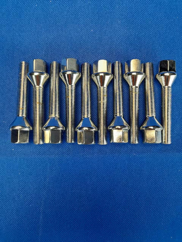10PCS wheel bolts M12X1.25 17mm Hex 26mm high 60 thread long Chrome Plated