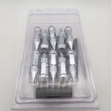 20PCS Silver Lock Wheel Steel Nuts Spike Lug Nuts Set