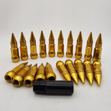 20PCS Gold Lock Wheel Steel Nuts Spike Lug Nuts Set