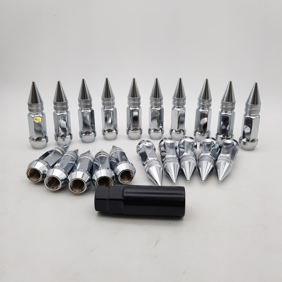 20PCS Silver Lock Wheel Steel Nuts Spike Lug Nuts Set – Caold