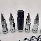 20PCS Silver Lock Wheel Steel Nuts Spike Lug Nuts Set