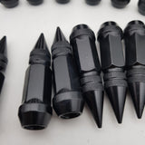 20PCS Black Lock Wheel Steel Nuts Spike Lug Nuts Set