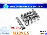 20PCS Chrome Wheel Locks Nuts Wheels Rims M12x1.5