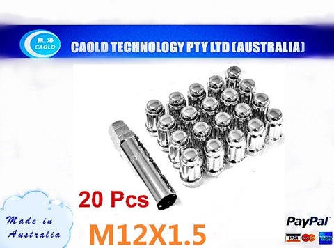 20PCS Chrome Wheel Locks Nuts Wheels Rims M12x1.5