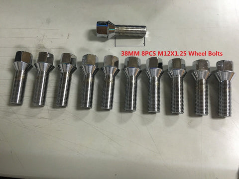 8PCS extended wheel lug bolts M12X1.25 17mm Hex 26mm high 38 thread long