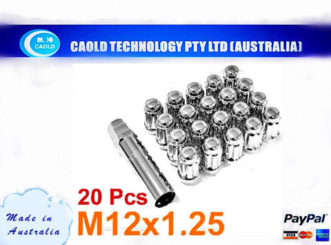 20PCS Chrome Wheel Locks Nuts Wheels Rims M12x1.25