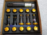 Lock Wheel Nuts Lug Nuts Set 12x 1.5 Black for Mazda Mitsubishi Toyota Honda