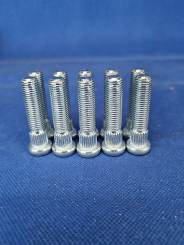 10PCS Extended Press In Wheel Studs Straight Knurl M10x1.25 UNF Grade 10.9 48mm Length