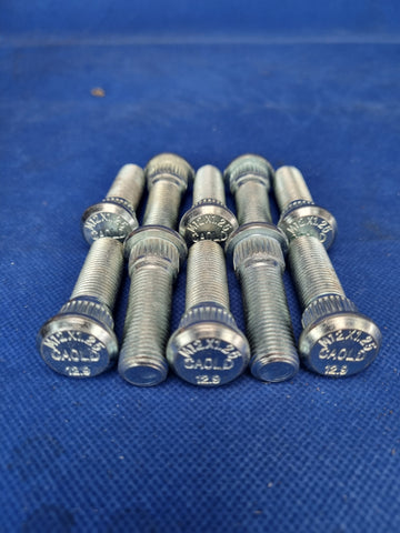 10PCS Extended Press In Wheel Studs Straight Knurl M12x1.25 Grade 12.9 45mm Length
