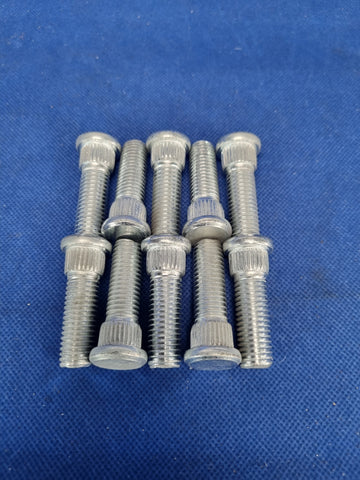 10PCS Extended Press In Wheel Studs Straight Knurl M12x1.75 Grade 12.9 45mm Length