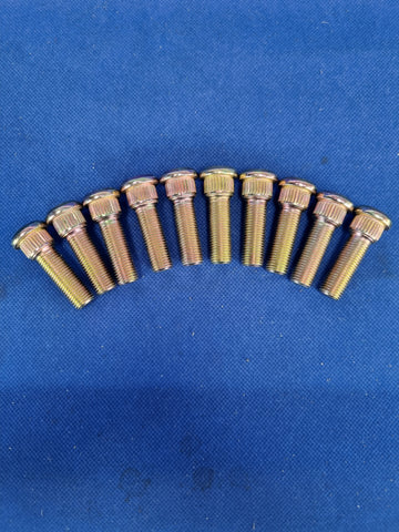 10PCS Extended Press In Wheel Studs Straight Knurl 7/16"-20 UNF Grade 12.9 45mm Length