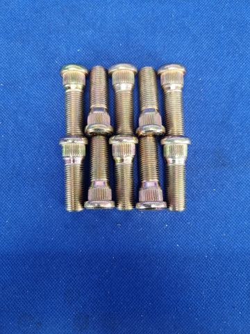 10PCS Extended Press In Wheel Studs Straight Knurl 1/2"-20 UNF Grade 12.9 45mm Length