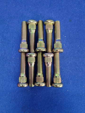 10PCS Extended Press In Wheel Studs Straight Knurl 3/8"-24 UNF Grade 12.9 48mm Length