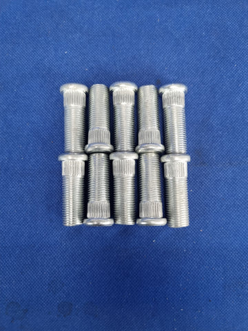 10PCS Extended Press In Wheel Studs Straight Knurl 9/16"-18 UNF Grade 12.9 45mm Length