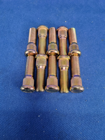 10PCS Extended Press In Wheel Studs Straight Knurl 1/2"-20 UNF Grade 12.9 50mm Length