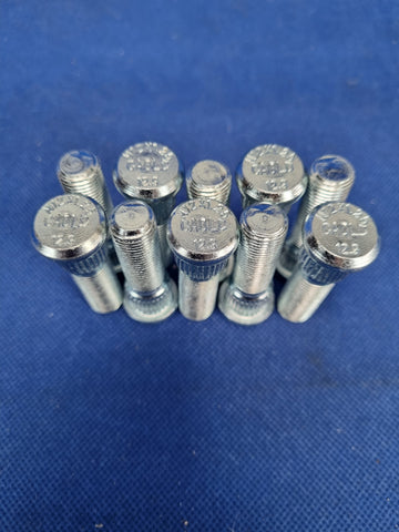 10PCS Extended Press In Wheel Studs Straight Knurl M12x1.25 Grade 12.9 60mm Length