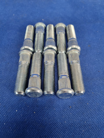 10PCS Extended Press In Wheel Studs Straight Knurl M14x1.5 Grade 12.9 60mm Length