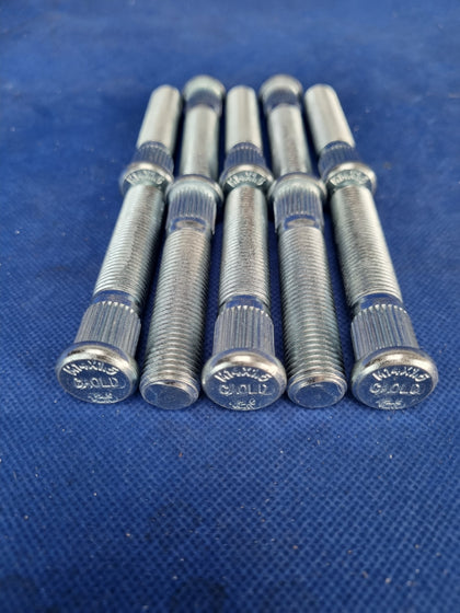 10PCS Extended Press In Wheel Studs Straight Knurl M14x1.5 Grade 12.9 70mm Length