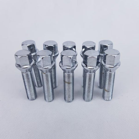 Taper Seat Wheel Bolts  M14X1.5 43mm Long Thread Chrome Black 10/20 PCS