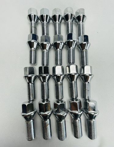 Cone / Taper Seat Wheel Bolts  M12X1.5 43mm Thread Length