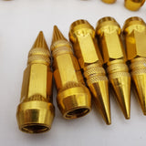 20PCS Gold Lock Wheel Steel Nuts Spike Lug Nuts Set