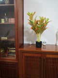 Artificial Realistic Plants Fake Croton / Codiaeum Variegatum Decoration 0.6m