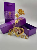 Gold Rose Valentine's Day picture frame artificial gift Love Free Postage