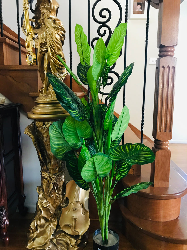 fake philodendron leaves Artificial Realistic Plants Fake Philodendron Decoration 5-pronged lea – Caold Technology