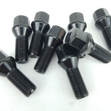 Cone Seat Wheel Bolts Black M12X1.5 17mm Hex 28mm Long Thread